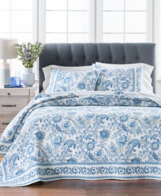 Martha Stewart Collection Jacobean Toile Bedspread, Queen, Created For Macy's