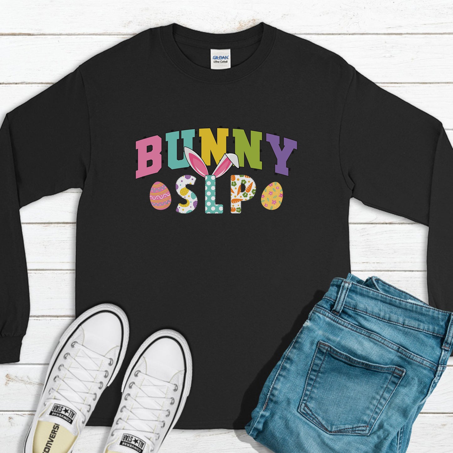 Bunny SLP Sweatshirt, Easter Outfit, Happy Easter Sweatshirt, Easter Bunny Sweatshirt, Therapist Sweatshirt