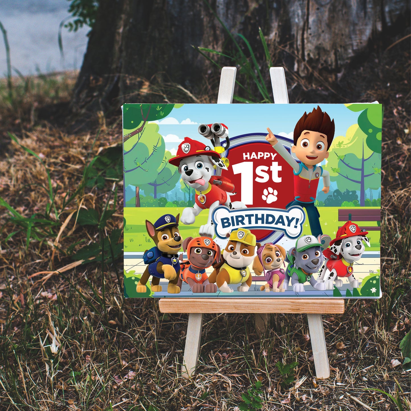 Custom Sign for Birthday Party, Paw Patrol Theme