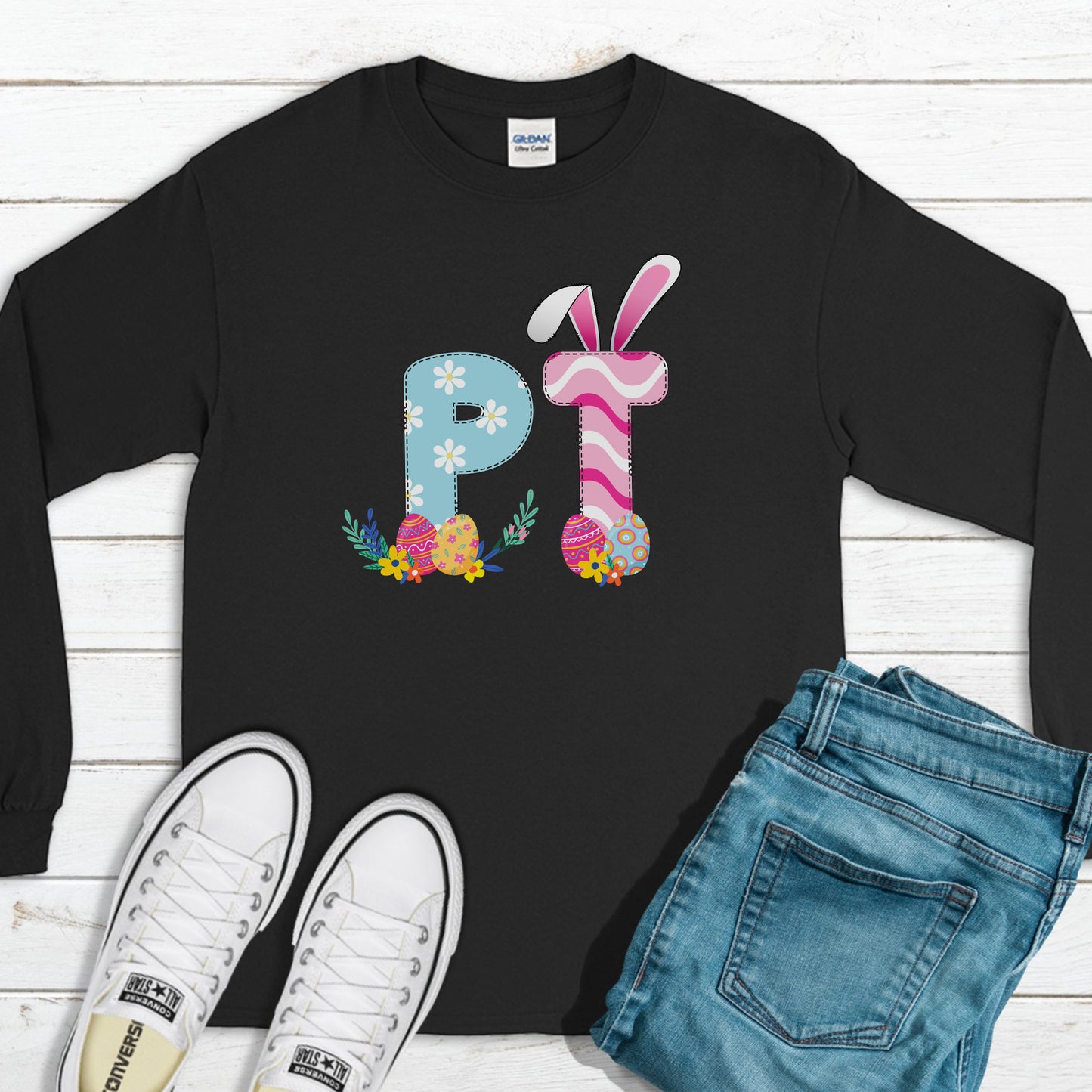 Happy PT Easter Sweatshirt, Easter Outfit, Happy Easter Sweatshirt, Easter Bunny Sweatshirt