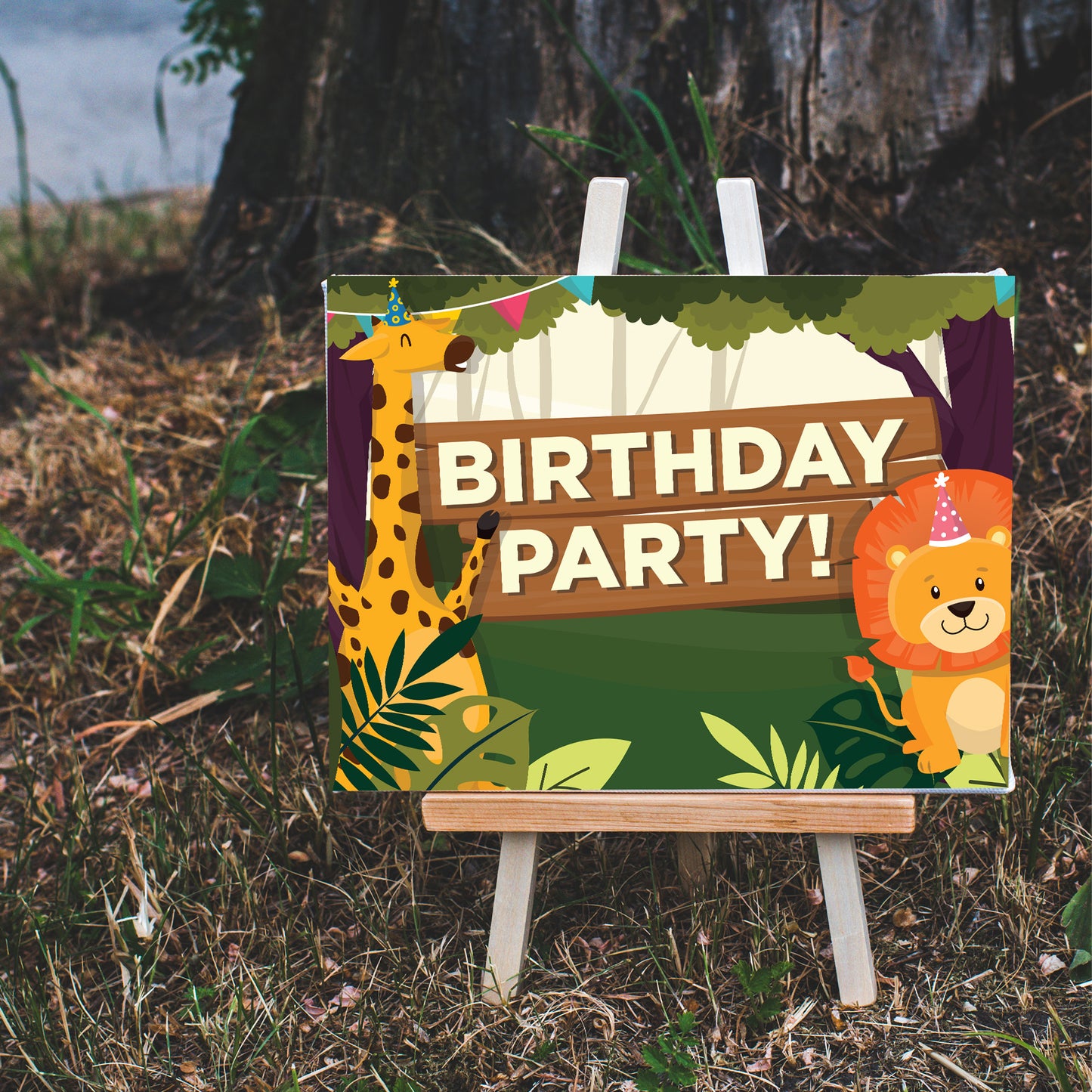 Custom Sign for Birthday Party, Animal Theme