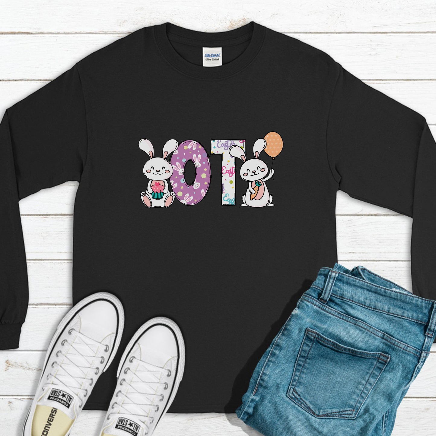 Happy OT Sweatshirt, Easter Outfit, Happy Easter Sweatshirt, Easter Bunny Sweatshirt