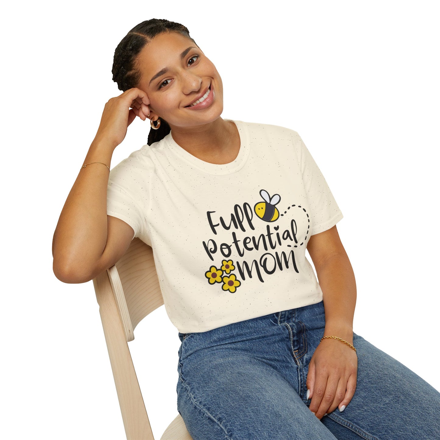 Full Potential Mom Bee Unisex Softstyle T-Shirt