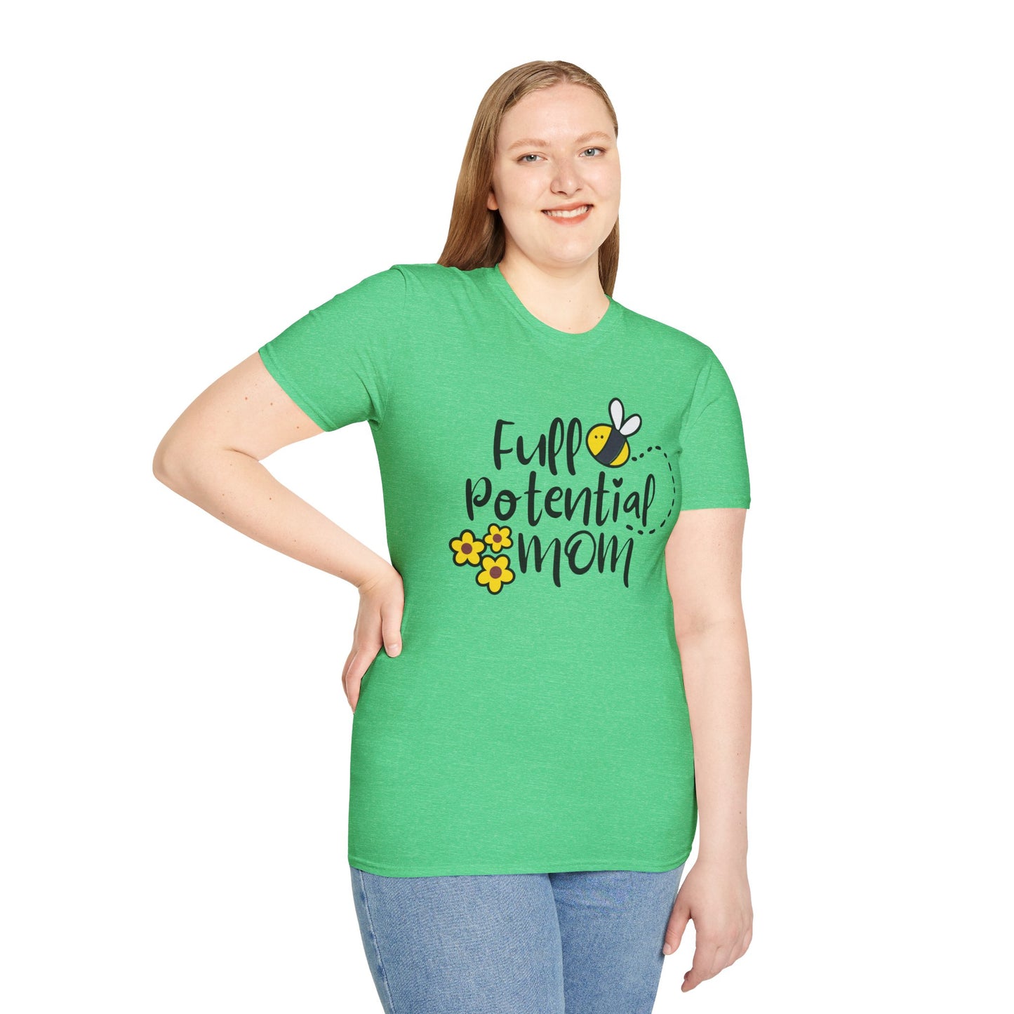 Full Potential Mom Bee Unisex Softstyle T-Shirt