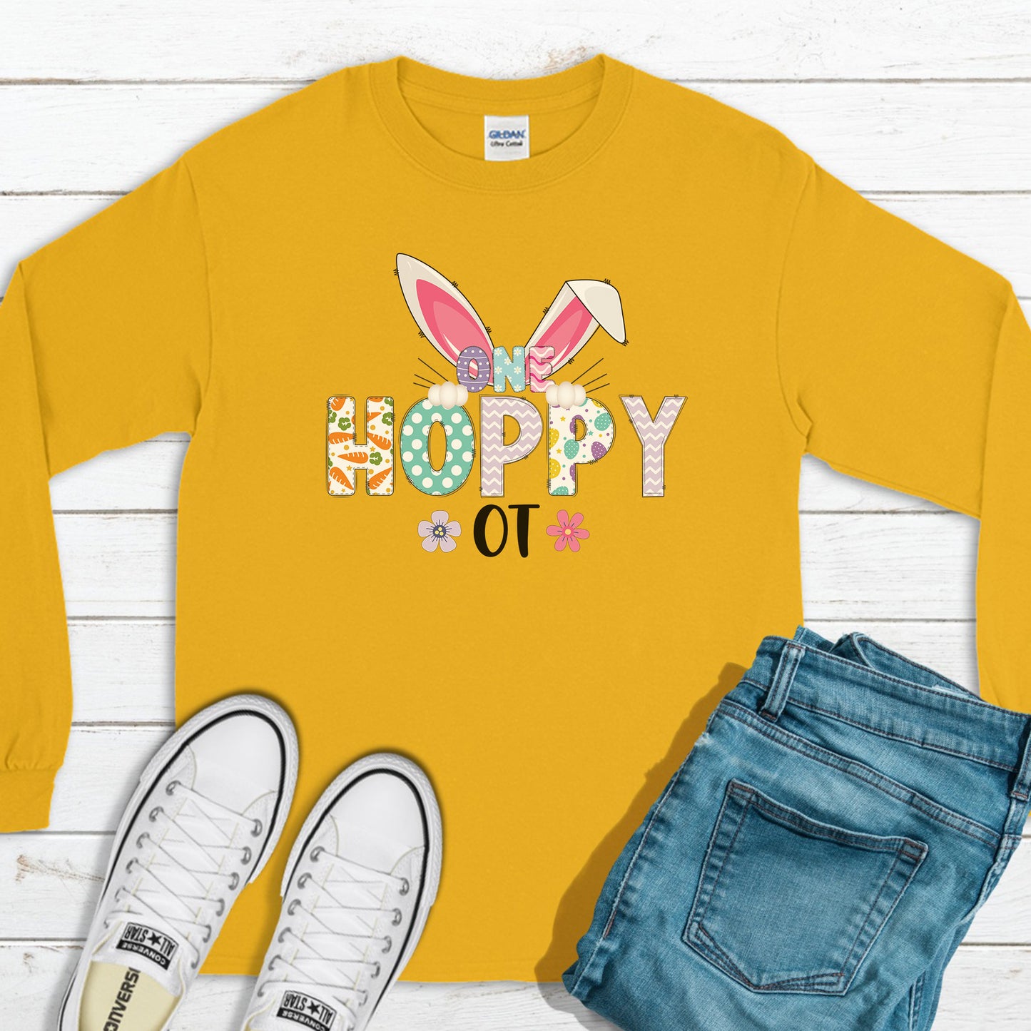 One Hoppy OT Sweatshirt, Easter Outfit, Happy Easter Sweatshirt, Easter Bunny Sweatshirt