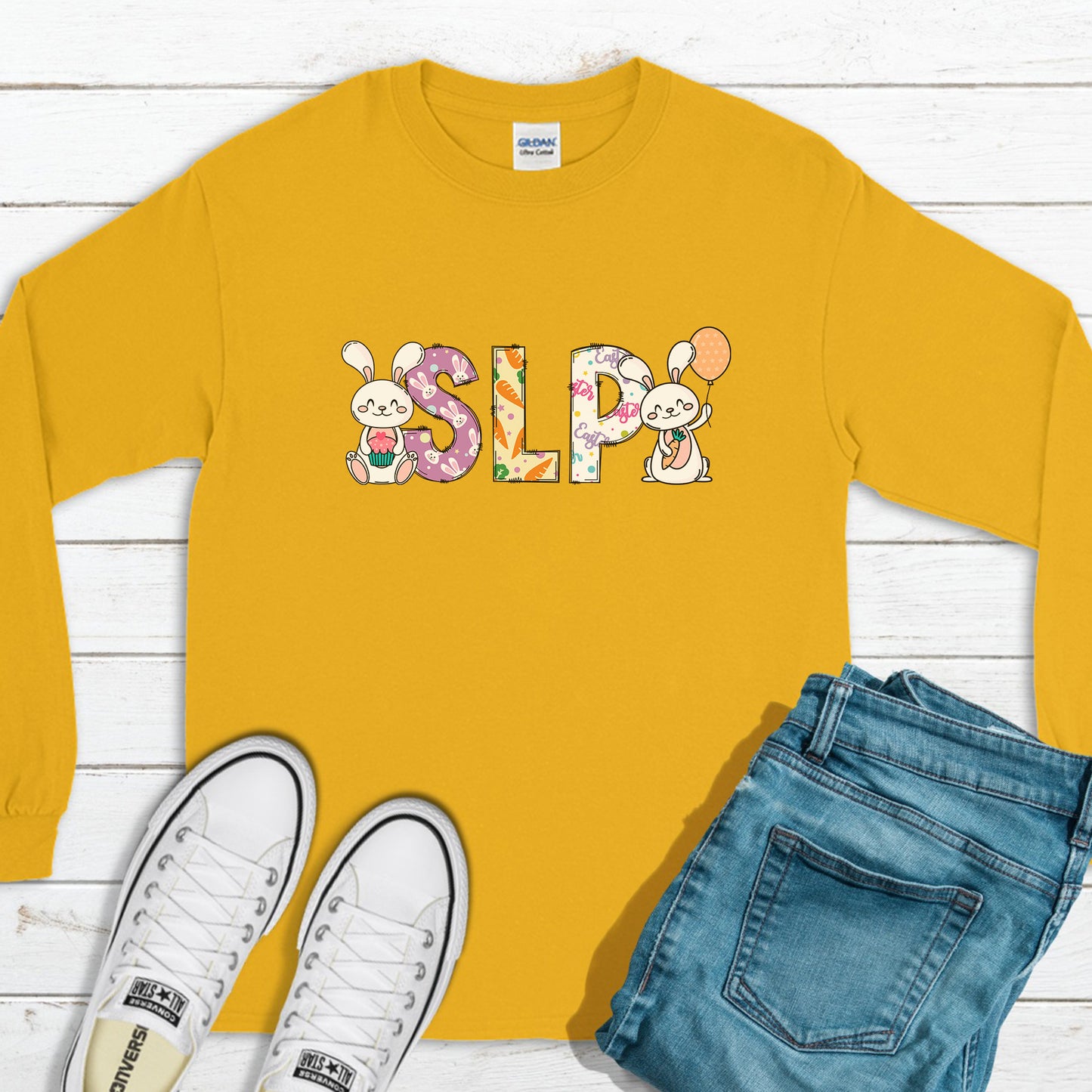 Happy SLP Sweatshirt, Easter Outfit, Happy Easter Sweatshirt, Easter Bunny Sweatshirt