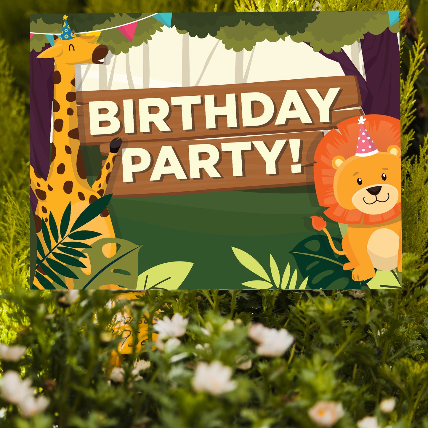 Custom Sign for Birthday Party, Animal Theme