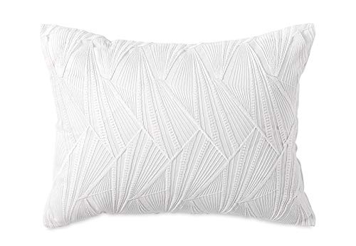 DKNY Bedding Refresh Embroidered Decorative Pillow, 12 x 16, White