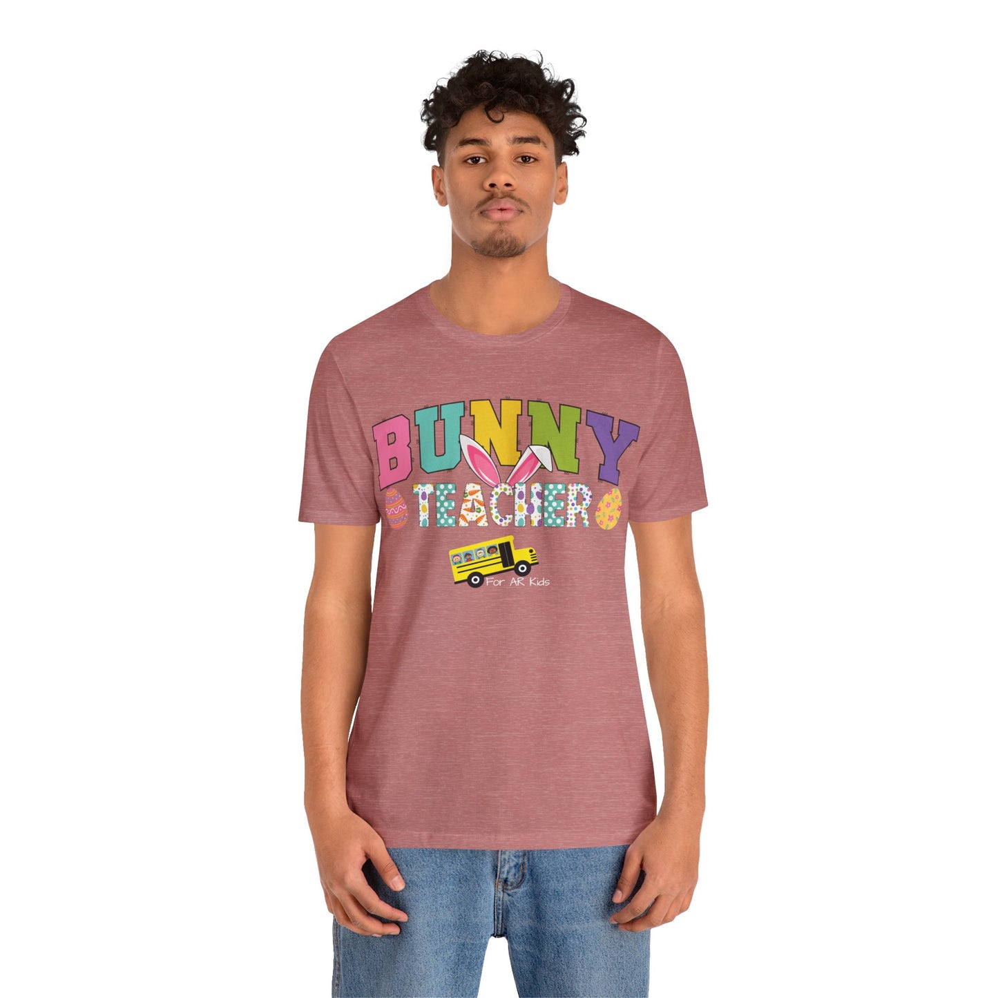 Limited Time Offer - Bunny Teacher x AR Kids Shirt, Happy Bunny Teacher with School Bus Shirt, Easter Egg Shirt, Education Shirt