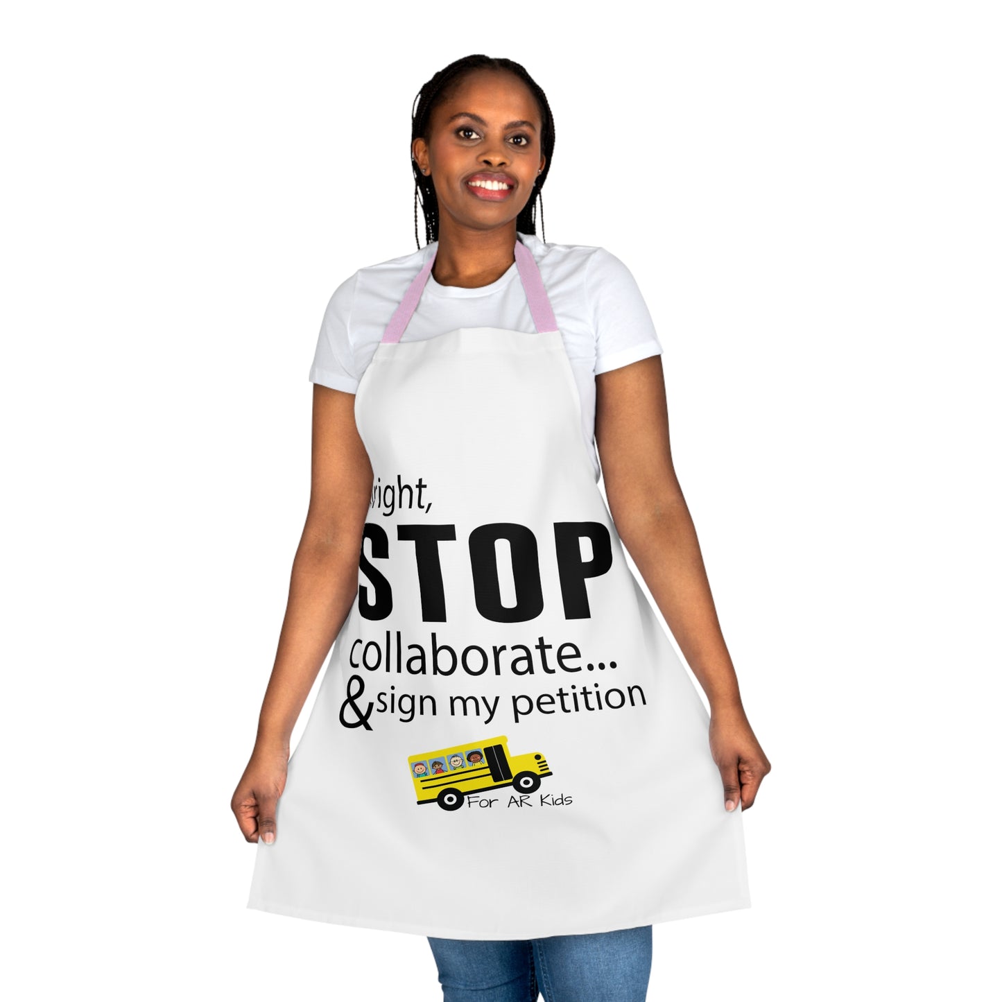 Alright Stop Collaborate and Sign My Petition Apron, 5-Color Straps (AOP), Kitchen Apron