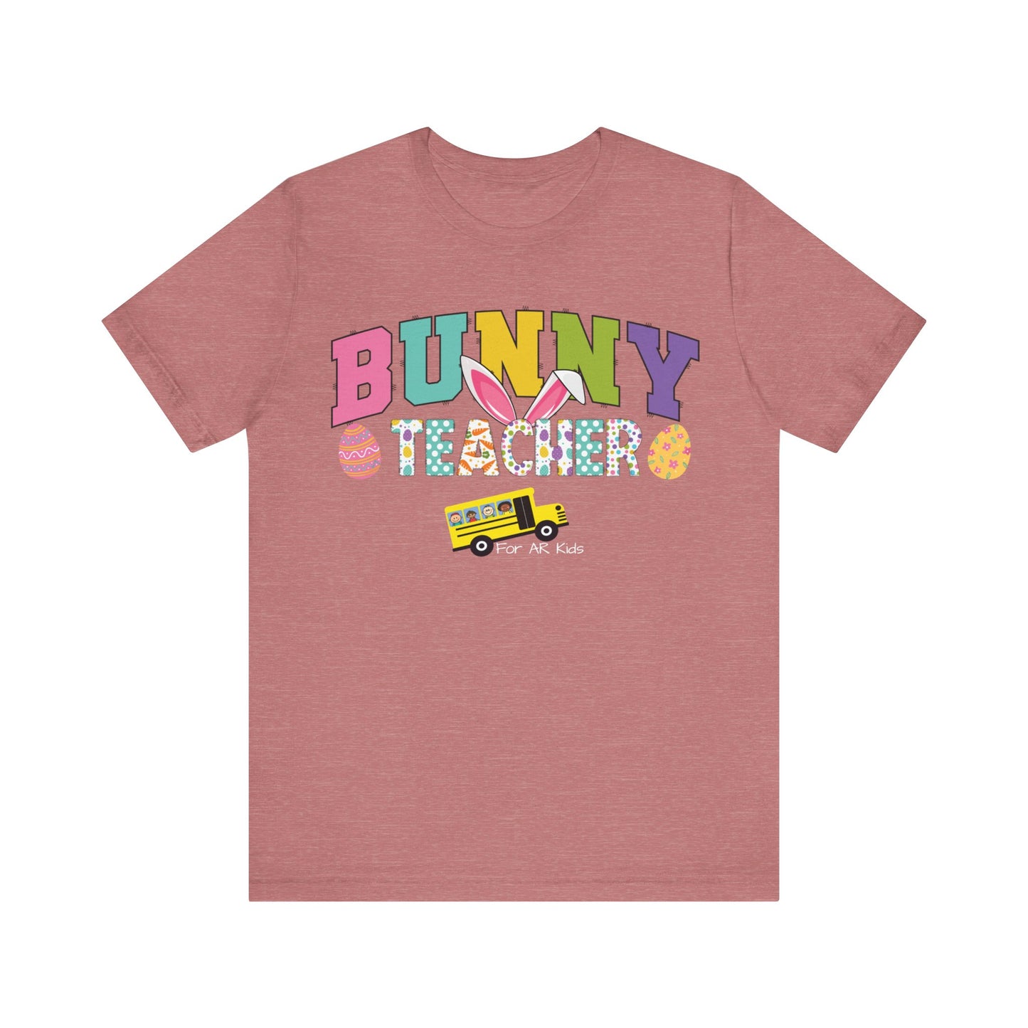 Limited Time Offer - Bunny Teacher x AR Kids Shirt, Happy Bunny Teacher with School Bus Shirt, Easter Egg Shirt, Education Shirt