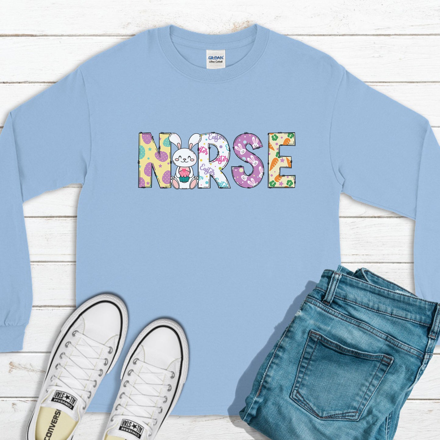 Happy Nurse Easter Sweatshirt, Easter Outfit, Happy Easter Sweatshirt, Easter Bunny Sweatshirt