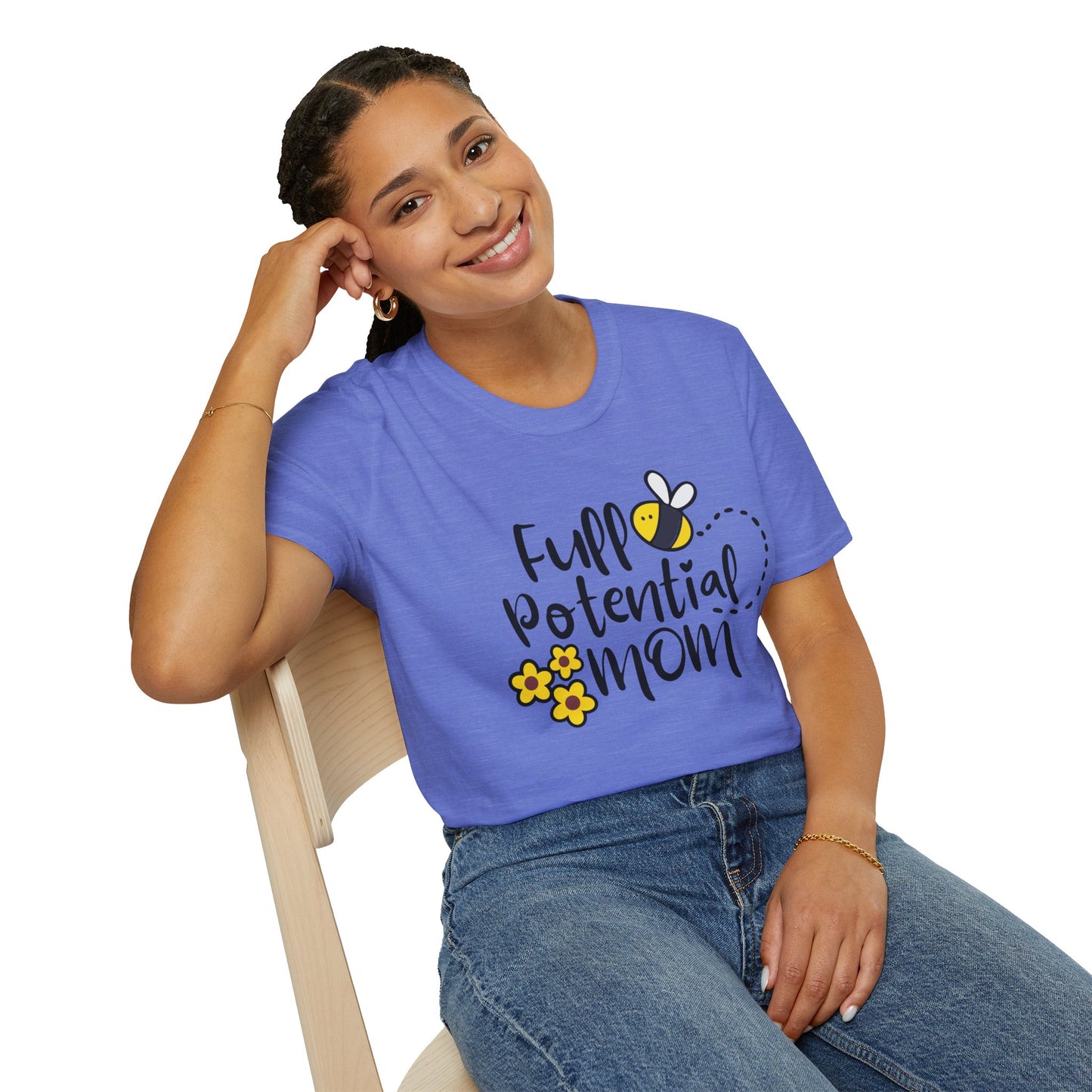 Full Potential Mom Bee Unisex Softstyle T-Shirt