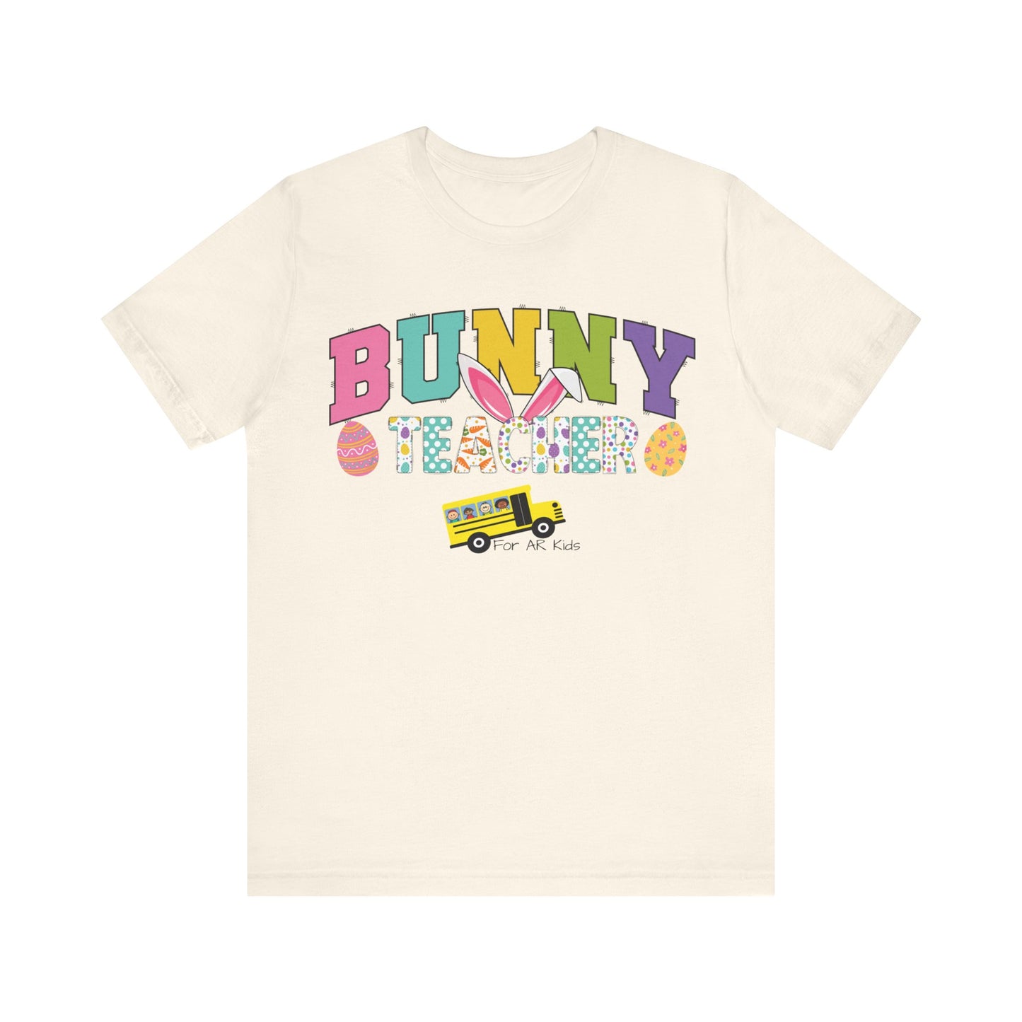 Limited Time Offer - Bunny Teacher x AR Kids Shirt, Happy Bunny Teacher with School Bus Shirt, Easter Egg Shirt, Education Shirt