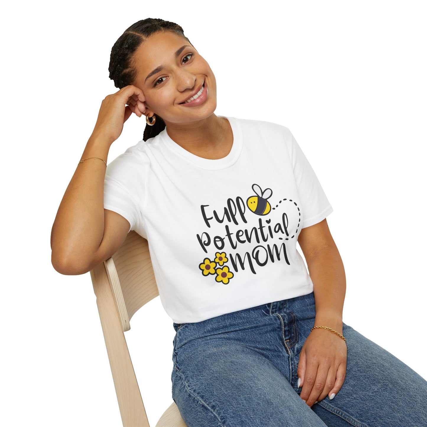 Full Potential Mom Bee Unisex Softstyle T-Shirt