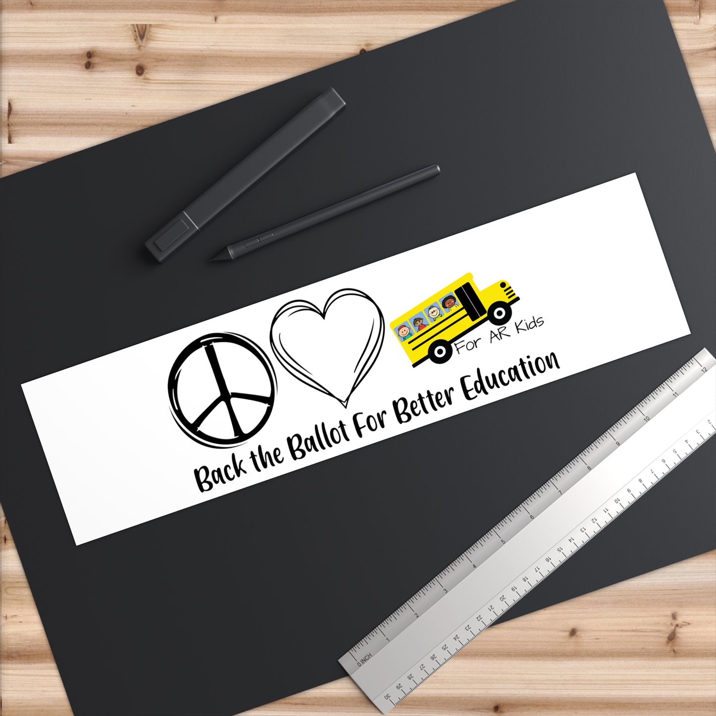 Back The Ballot For Better Education Bumper Sticker, School Bus Bumper Stickers, AR Kids Bumper Stickers, Cute School Bus