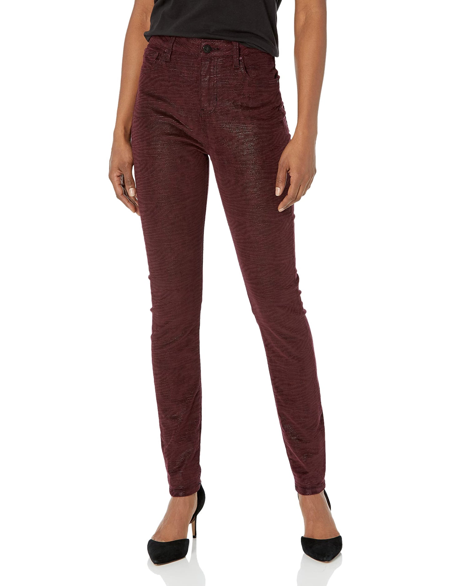 GUESS Women's Stretch High Rise Ultimate Skinny Fit Jean, Called Beast Bordeaux,