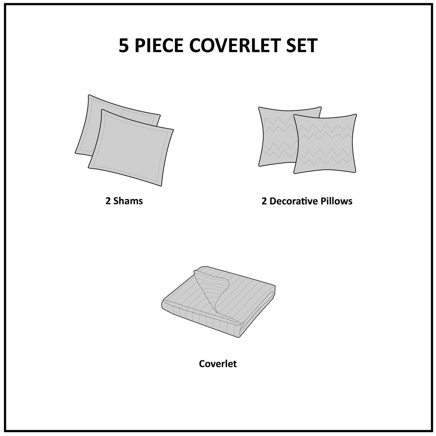 Home Essence Cambridge 5 Piece Reversible Jacquard Coverlet Set