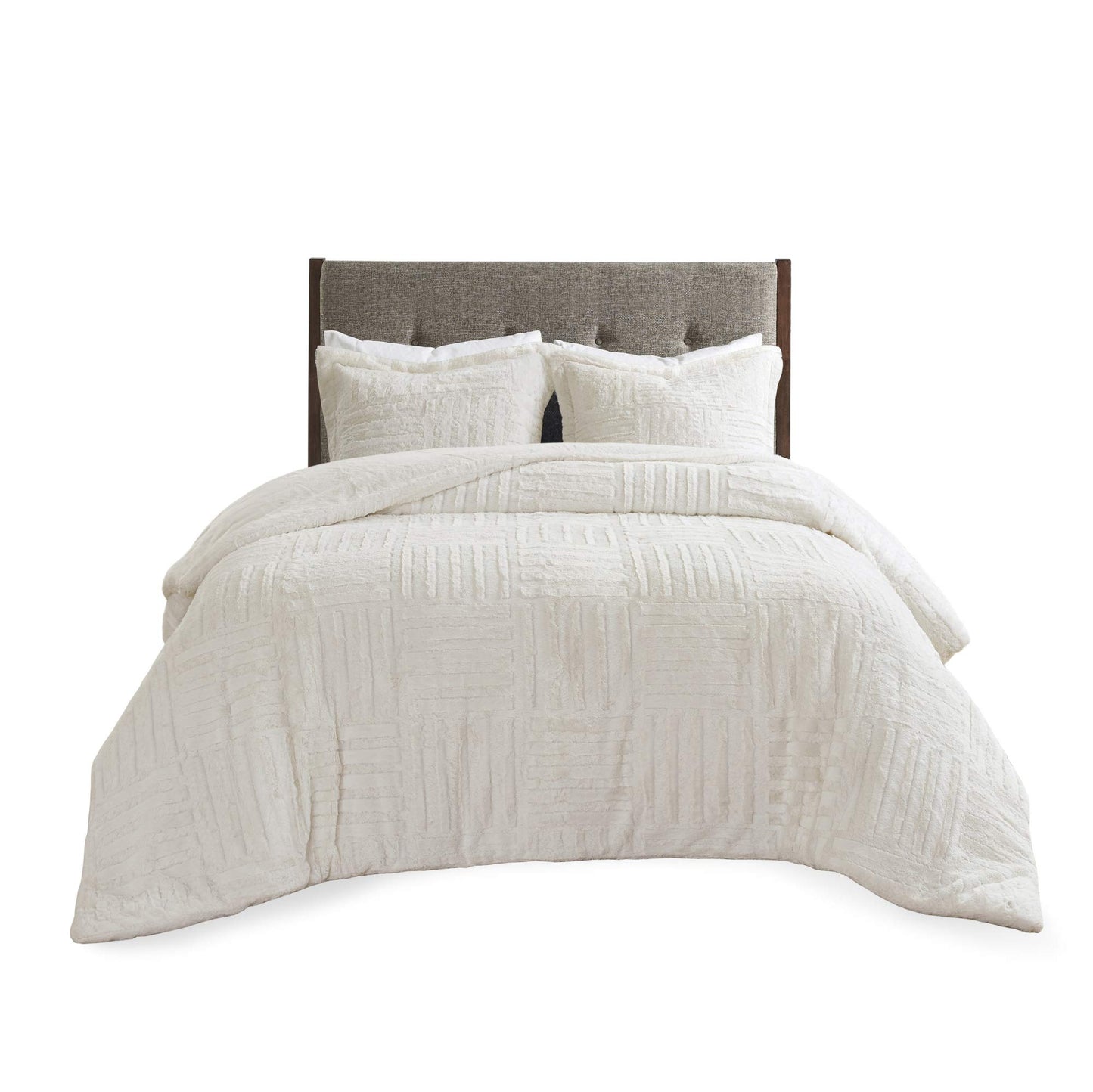 Home Essence Polar Fur Down Alternative Comforter Mini Set, Ivory, Twin