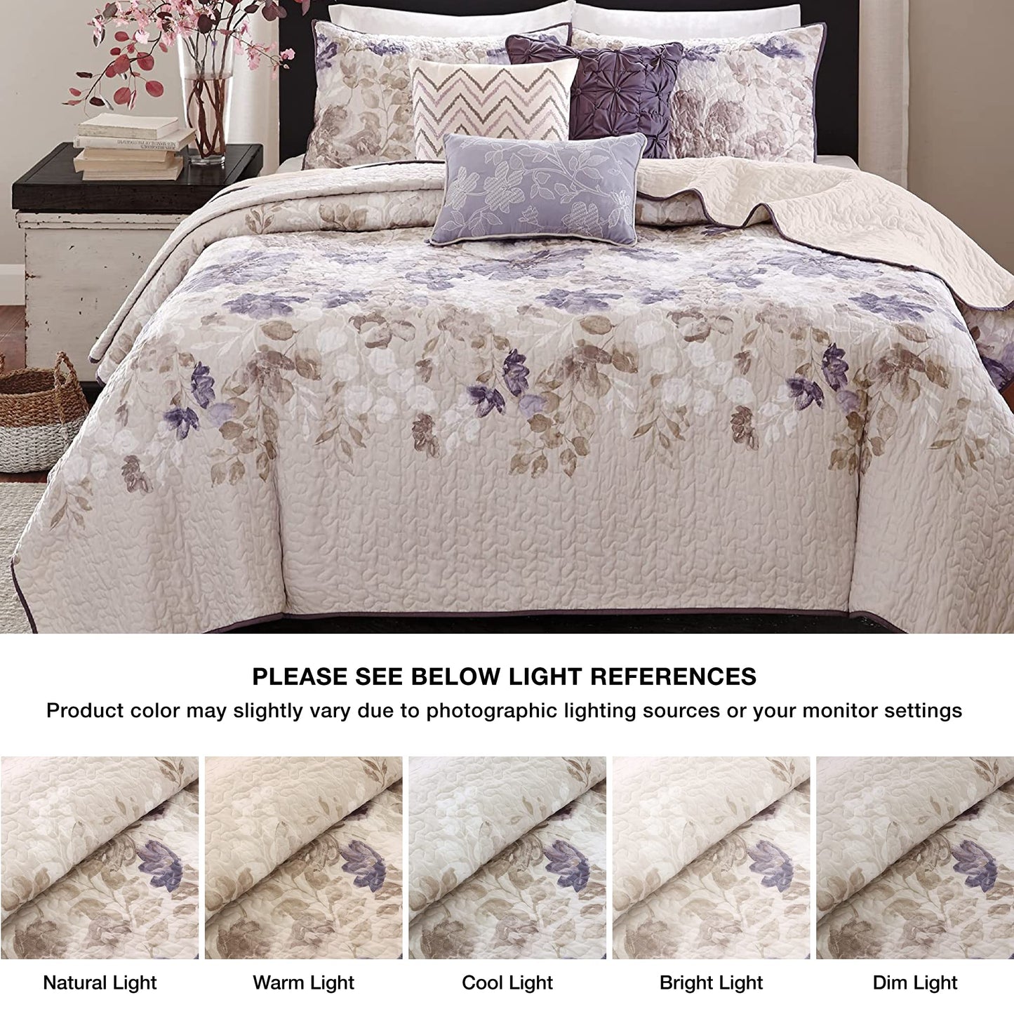 Home Essence Willow 6 Piece Reversible Printed Coverlet Bedding Set