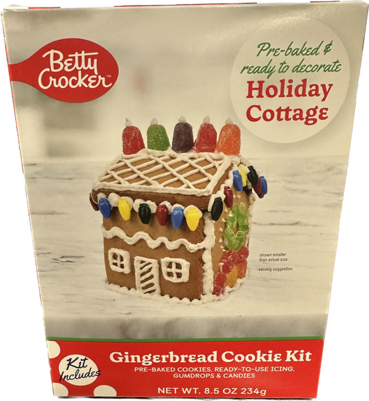 Betty Crocker Holiday Cottage Cookie Kit |8.5 Oz | Includes Pre-Baked Gingebread