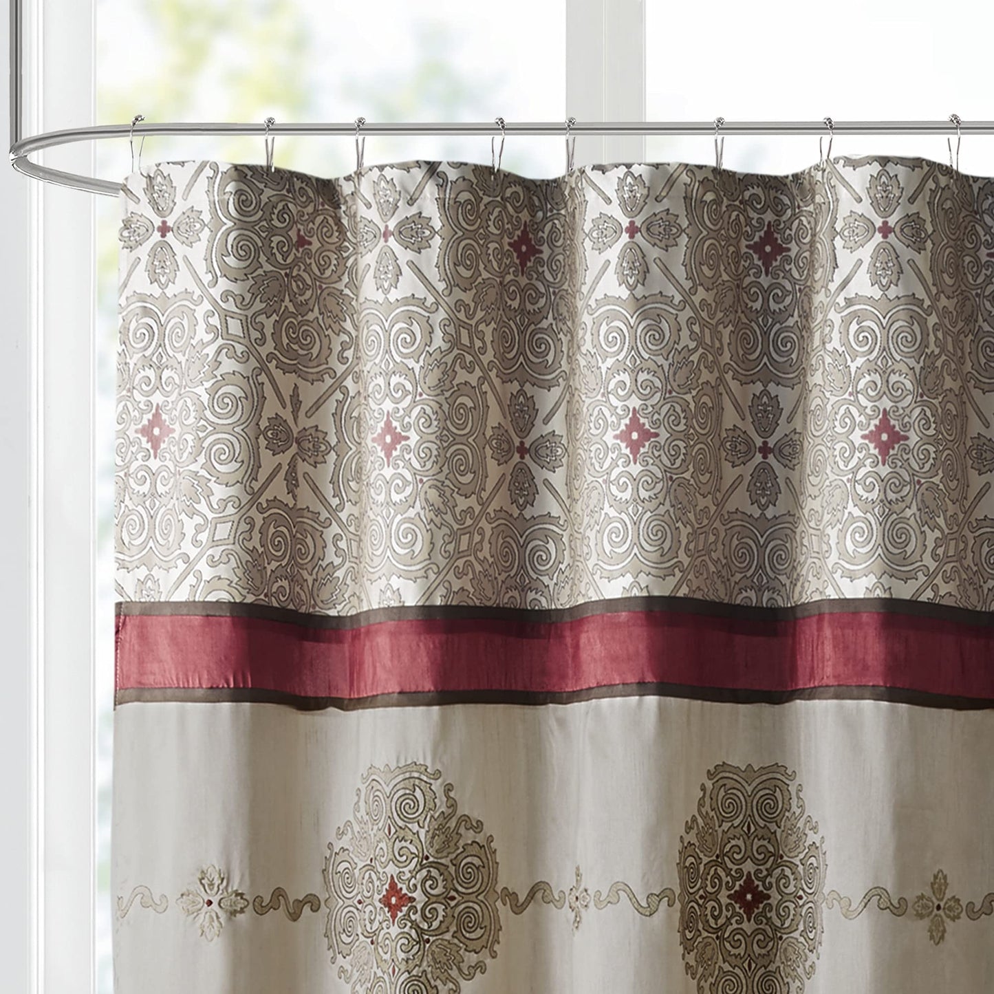 Home Essence Perry Embroidered Shower Curtain