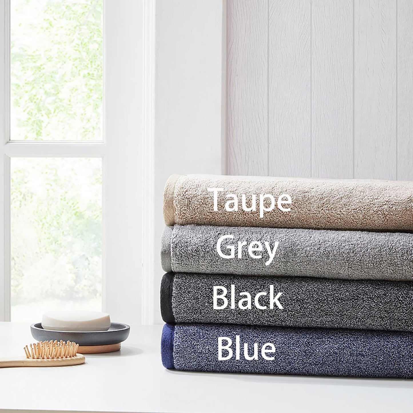 Woolrich Marle 100% Cotton Dobby Yarn Dyed Luxurious Bath Towel Set, Silky Soft, Highly Absorbent, Cabin Lifestyle Premium Spa Quality, Multi-Sizes, Grey 6 Piece