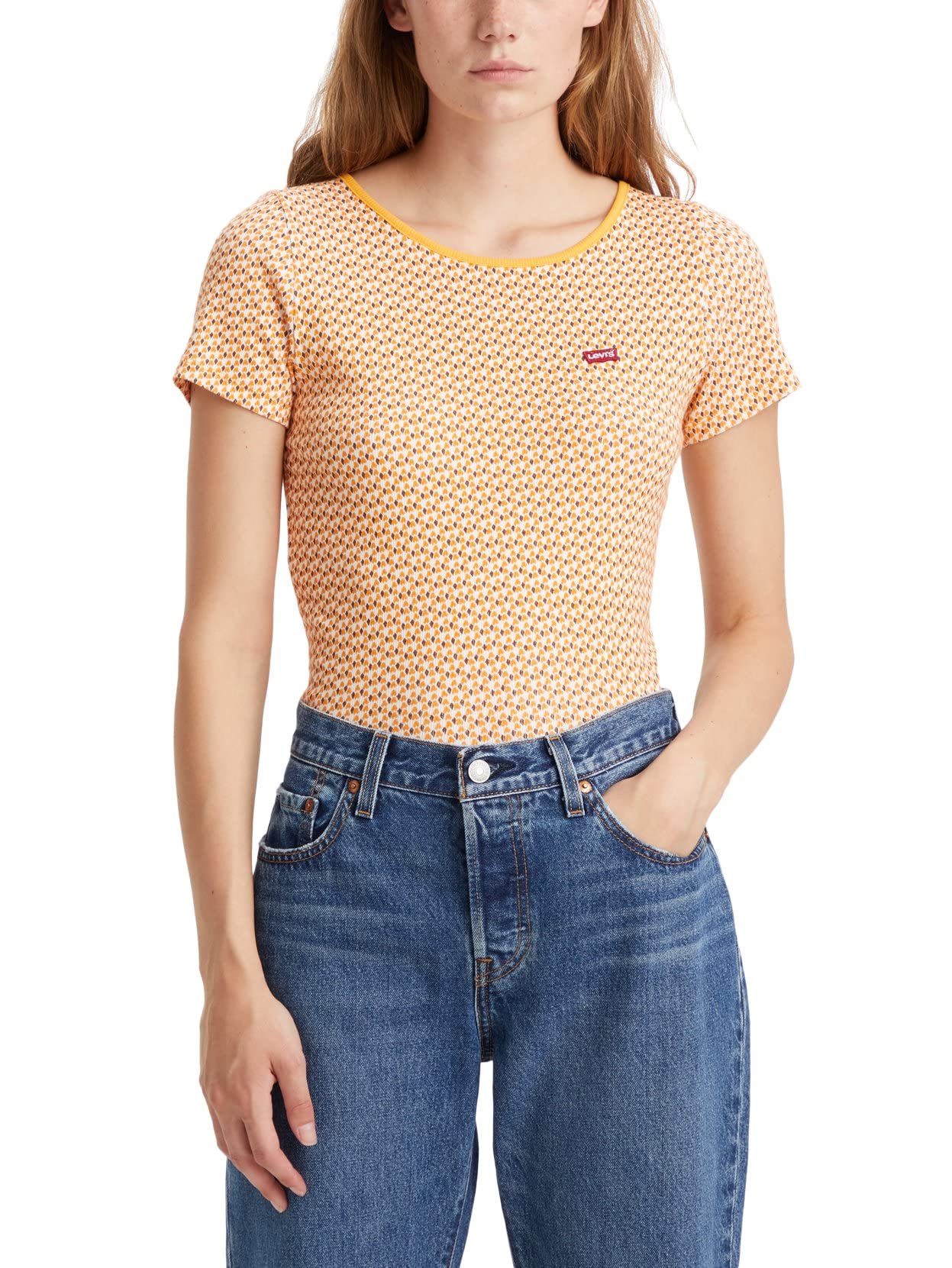 Levi's Women's Honey Short Sleeve Shirt, Misty Lilac-Blue, X-Small