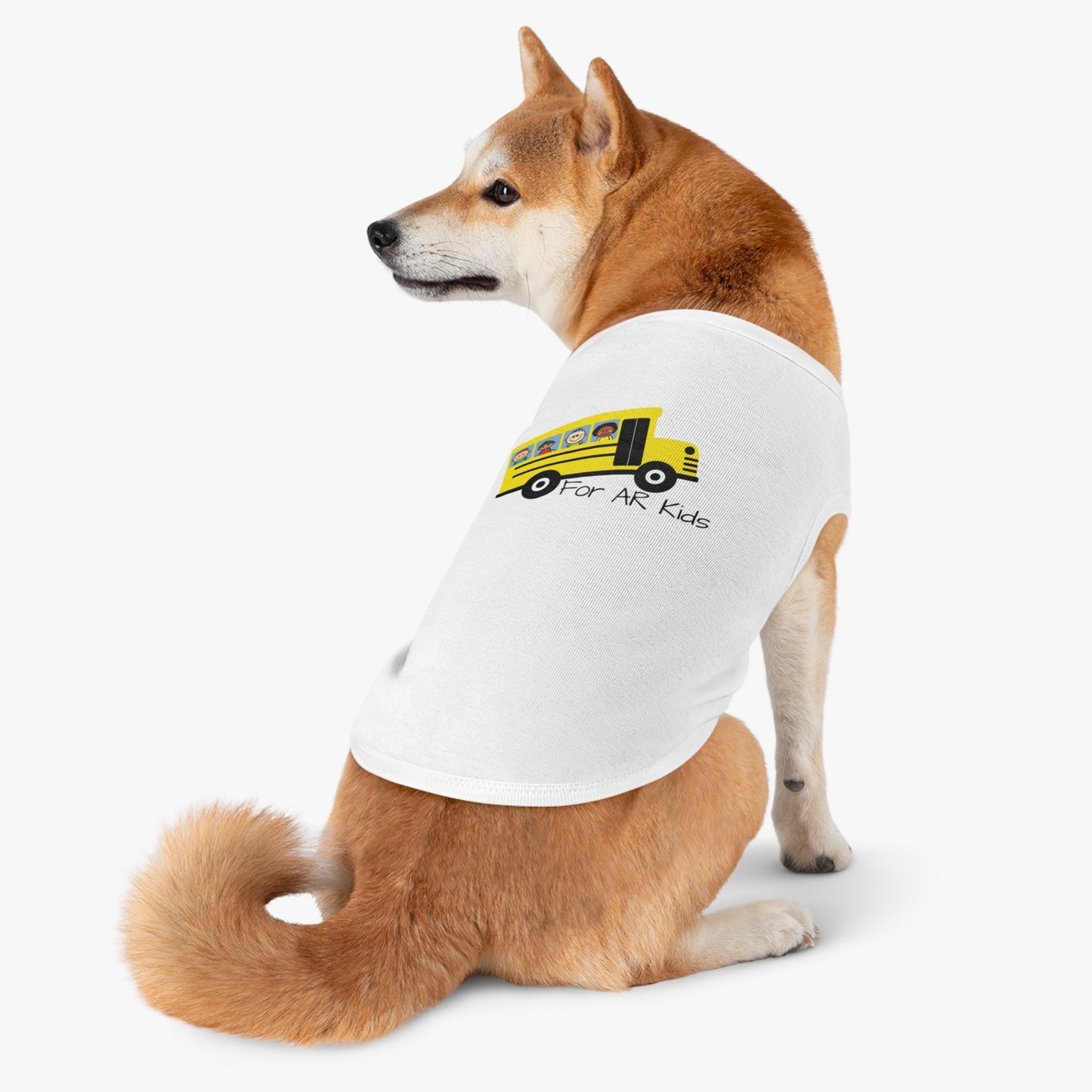 School Bus Pet Tank Top, AR Kids Pet Tank Top, Cute Children's Bus Pet Tank Top