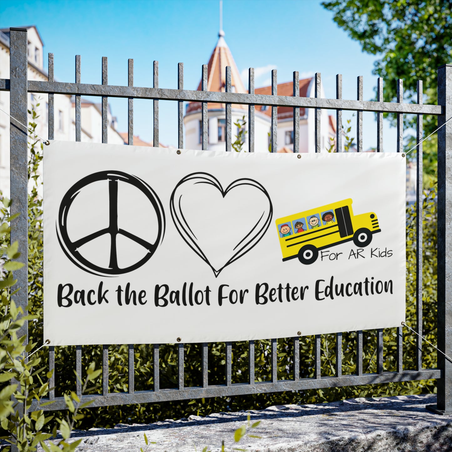 Back The Ballot For Better Education Vinyl Banners, AR Kids Vinyl Banners, School Bus Vinyl Banner