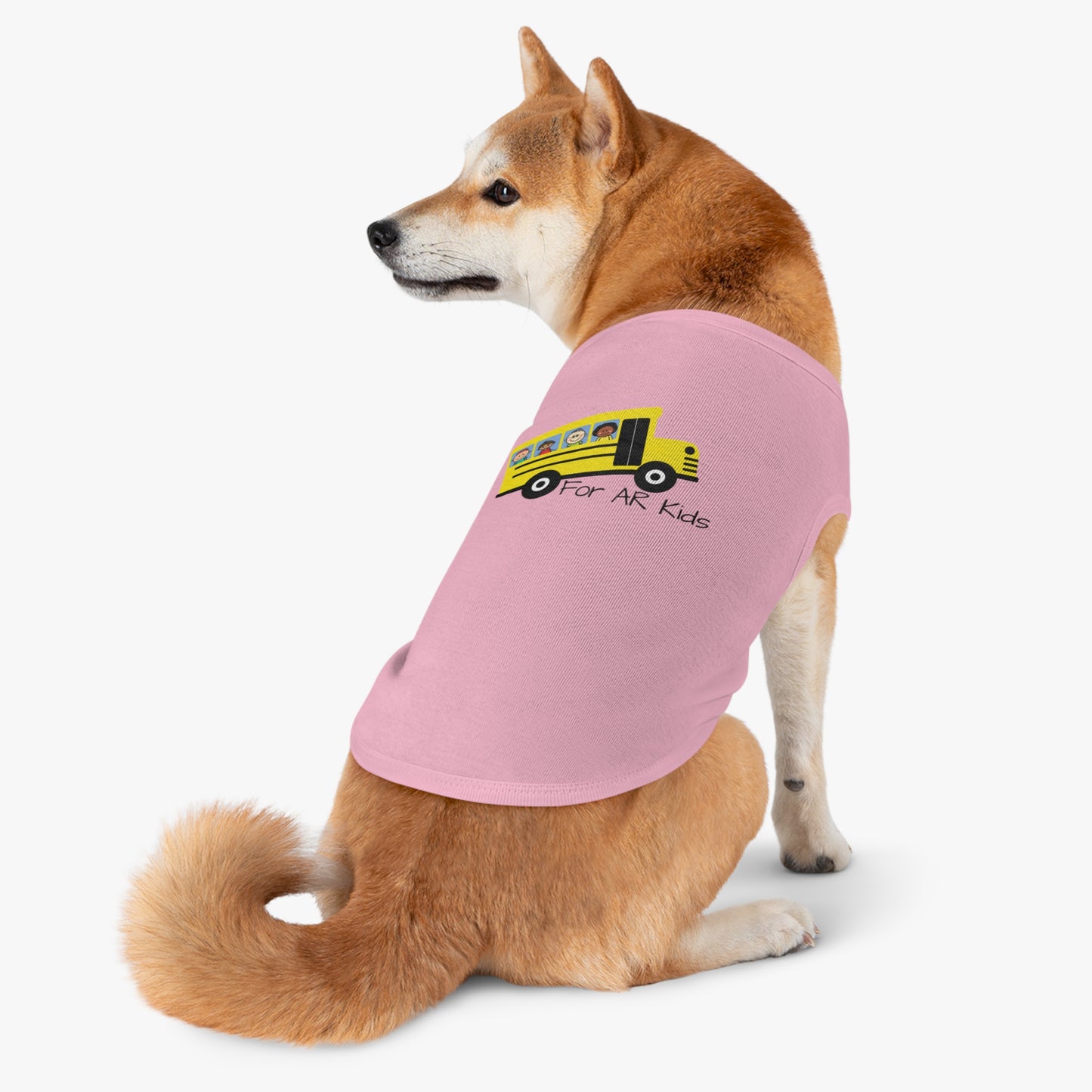 School Bus Pet Tank Top, AR Kids Pet Tank Top, Cute Children's Bus Pet Tank Top