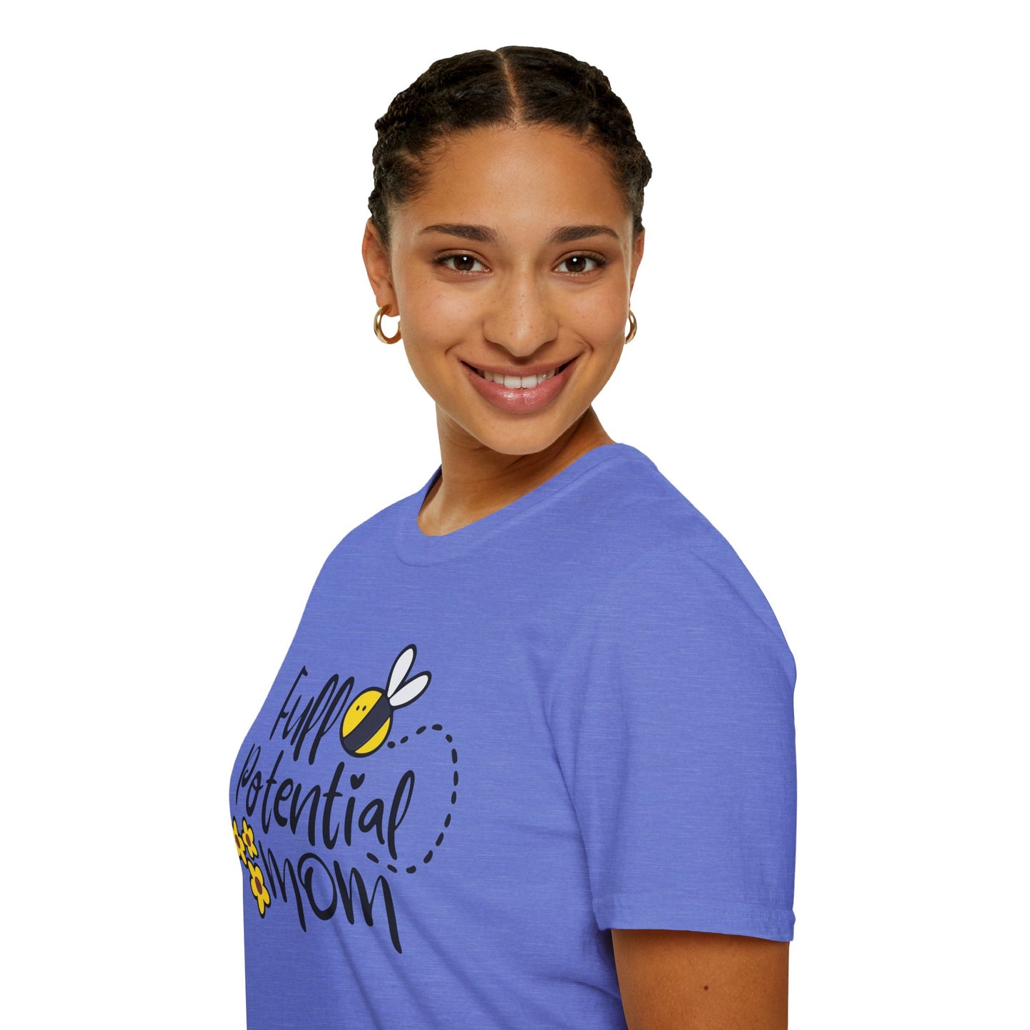 Full Potential Mom Bee Unisex Softstyle T-Shirt