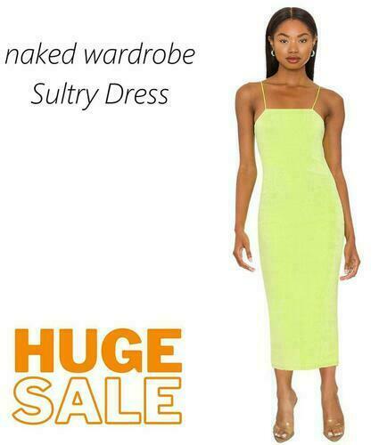 Naked Wardrobe Sultry Dress, MIDI Strap Size Large