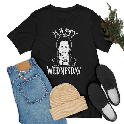 Happy Wednesday Addams Shirt - Bella Canvas