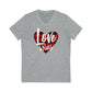 Love Wins Plaid Heart V-Neck Shirt