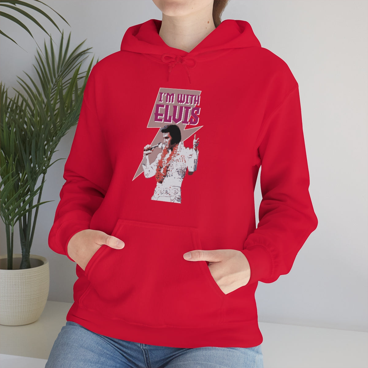 I'm With Elvis Presley Hoodie Unisex Heavy Blend™ Hooded Sweatshirt