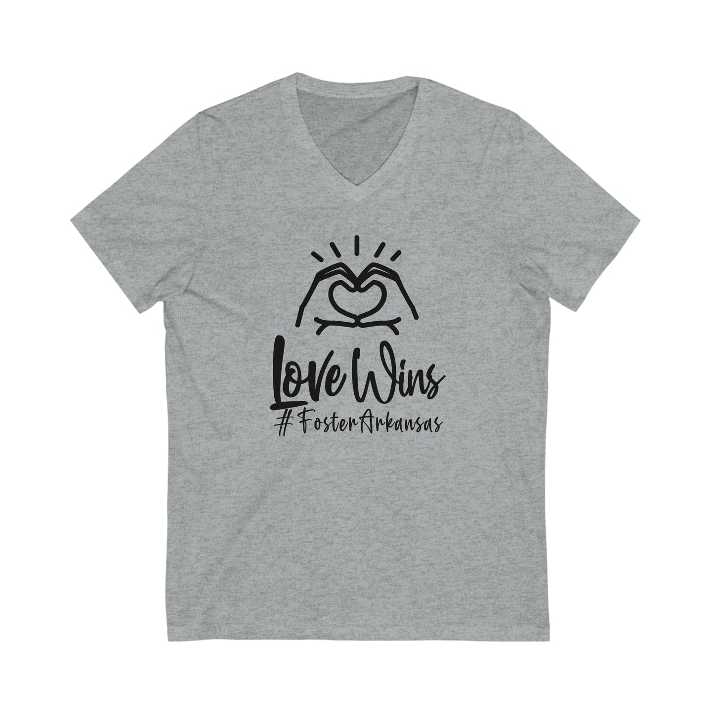 Love Wins #Foster Arkansas Heart V-Neck Shirt