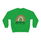 Teacher Life At Full Potential Rainbow Crewneck Sweatshirt Unisex Heavy Blend Gildan Green Color