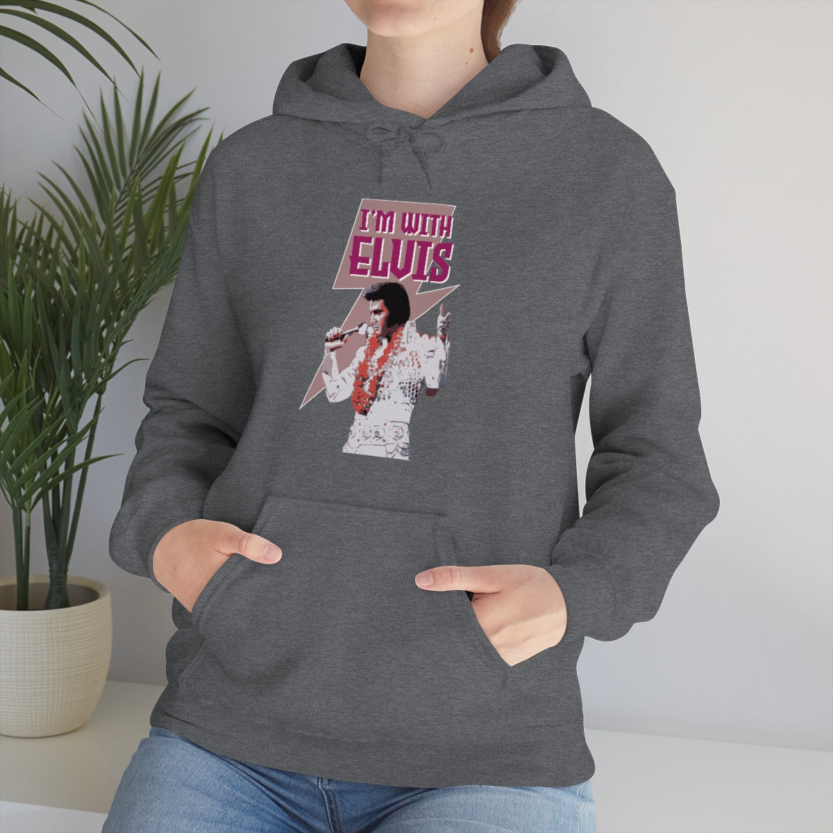I'm With Elvis Presley Hoodie Unisex Heavy Blend™ Hooded Sweatshirt