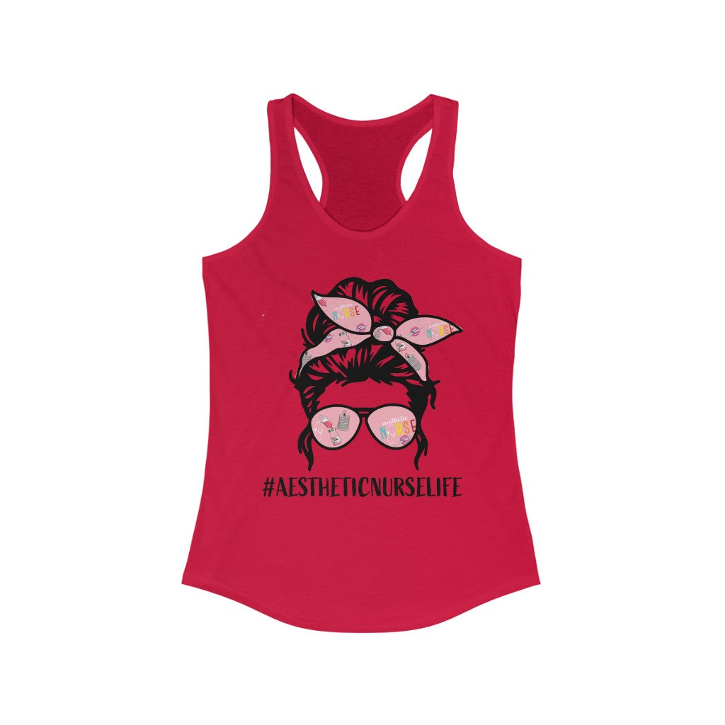 Aesthetic Nurse Life Tank Top Women's Ideal Racerback Tank Solid Red Color