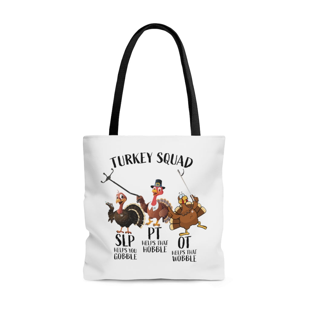 Turkey Squad, OT, PT and SLP Therapy Tote Bag Halloween Fall